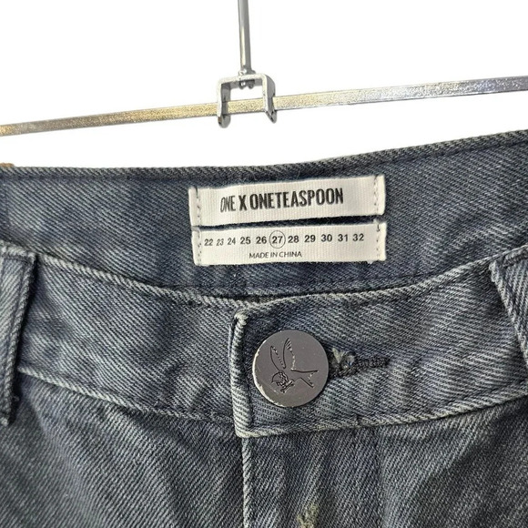 One  Teaspoon Womens Awesome Baggies Low Waist Mid Rise Relaxed Leg Tapered Cuff - Picture 4 of 9